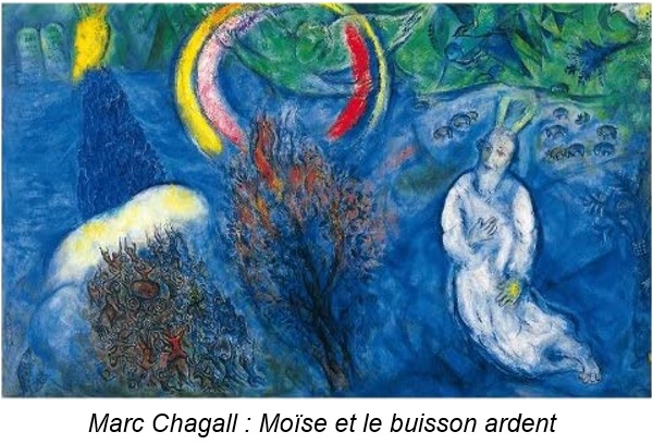 Chagall Moise et le buisson ardent legende